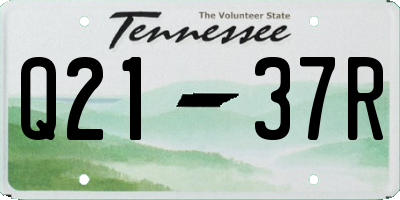 TN license plate Q2137R