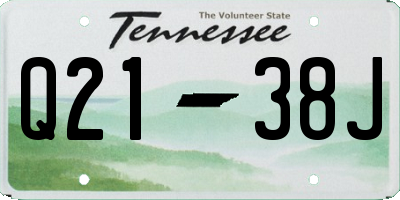 TN license plate Q2138J
