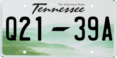 TN license plate Q2139A