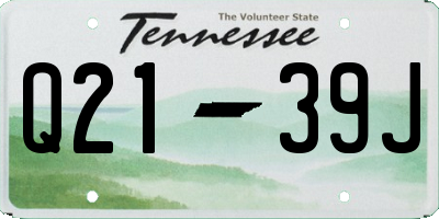 TN license plate Q2139J