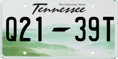 TN license plate Q2139T