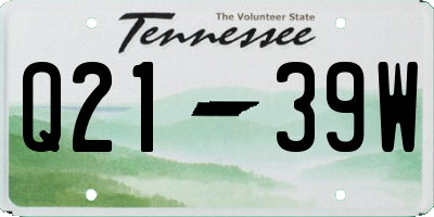 TN license plate Q2139W