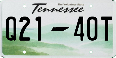 TN license plate Q2140T