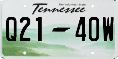 TN license plate Q2140W