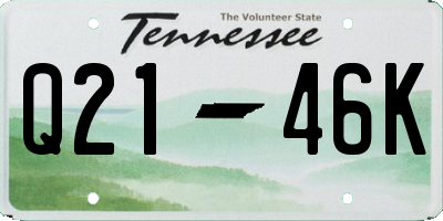TN license plate Q2146K