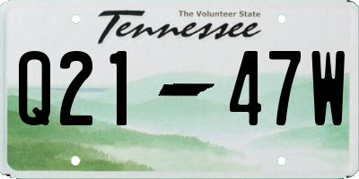 TN license plate Q2147W
