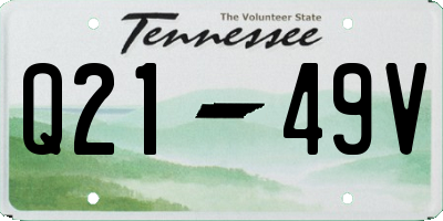 TN license plate Q2149V