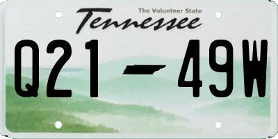 TN license plate Q2149W
