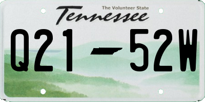 TN license plate Q2152W