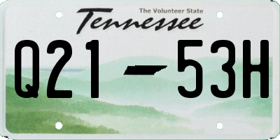 TN license plate Q2153H