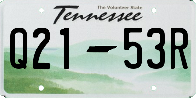 TN license plate Q2153R