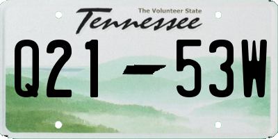 TN license plate Q2153W