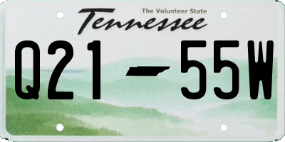 TN license plate Q2155W