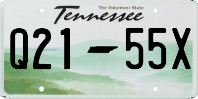 TN license plate Q2155X