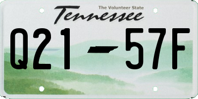 TN license plate Q2157F