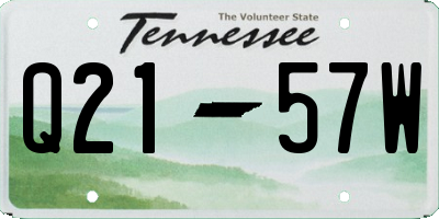 TN license plate Q2157W