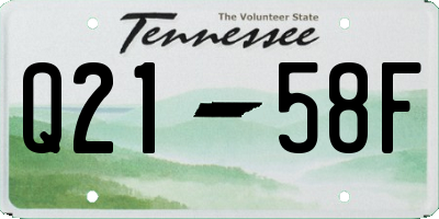 TN license plate Q2158F