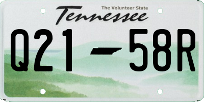 TN license plate Q2158R