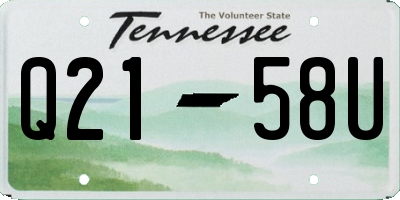 TN license plate Q2158U