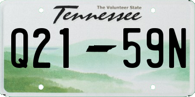 TN license plate Q2159N