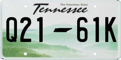 TN license plate Q2161K
