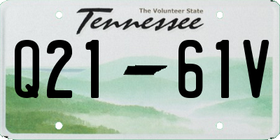 TN license plate Q2161V