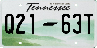 TN license plate Q2163T