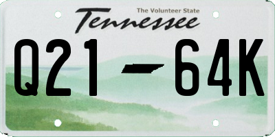 TN license plate Q2164K