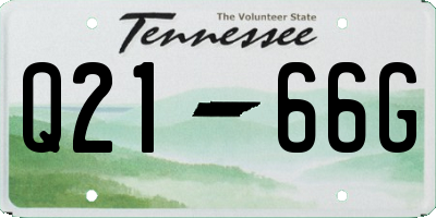 TN license plate Q2166G