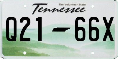 TN license plate Q2166X
