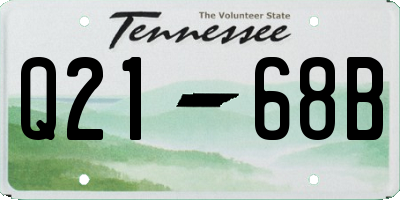 TN license plate Q2168B