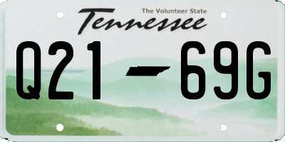 TN license plate Q2169G
