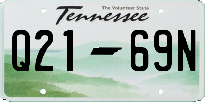TN license plate Q2169N