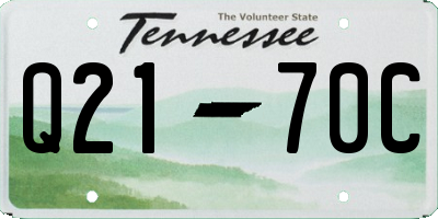 TN license plate Q2170C