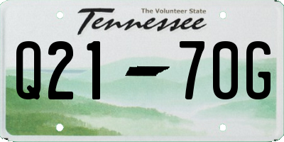 TN license plate Q2170G