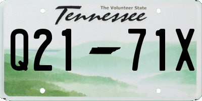 TN license plate Q2171X