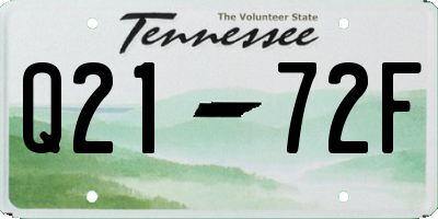 TN license plate Q2172F