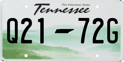TN license plate Q2172G