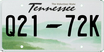 TN license plate Q2172K
