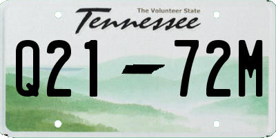 TN license plate Q2172M