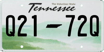 TN license plate Q2172Q
