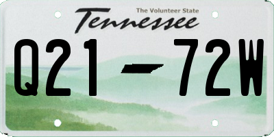 TN license plate Q2172W
