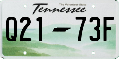 TN license plate Q2173F