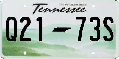 TN license plate Q2173S