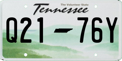 TN license plate Q2176Y