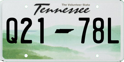 TN license plate Q2178L