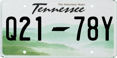 TN license plate Q2178Y