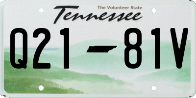 TN license plate Q2181V