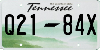 TN license plate Q2184X