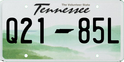 TN license plate Q2185L